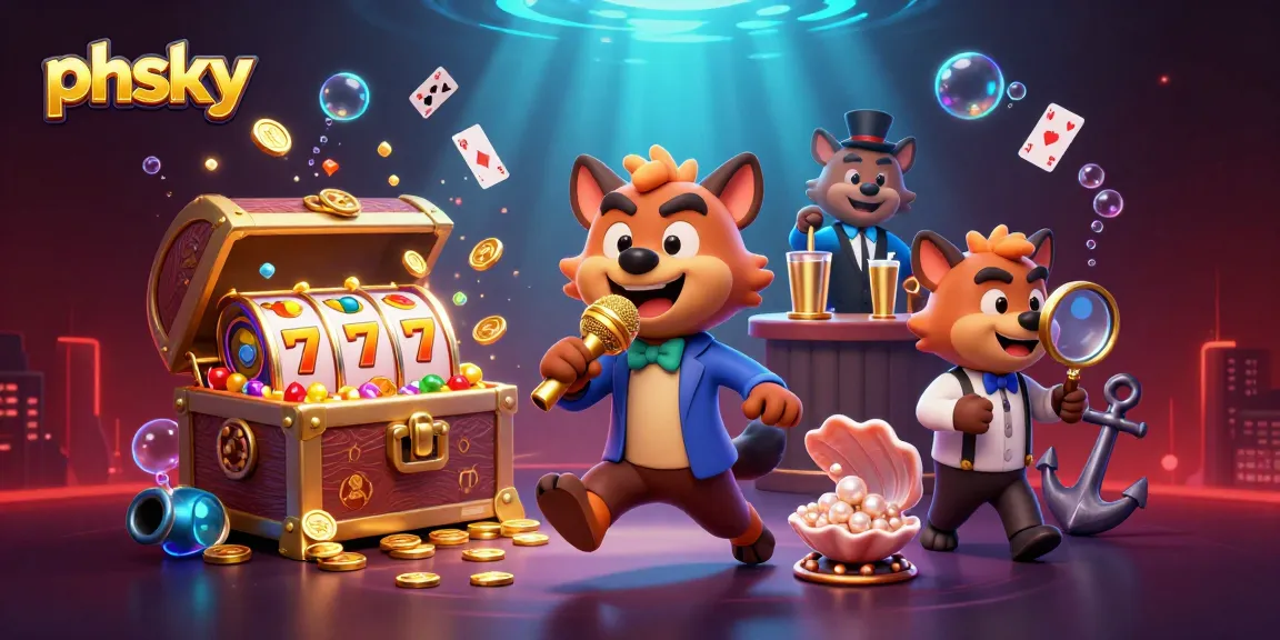 Experience the excitement at phsky's casino with lively hyena characters and vibrant game elements.