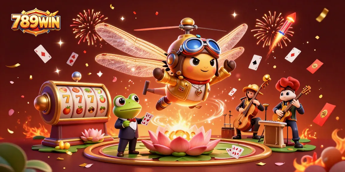 Experience thrilling gameplay at 789WIN with vibrant slot reels and enchanting casino characters.