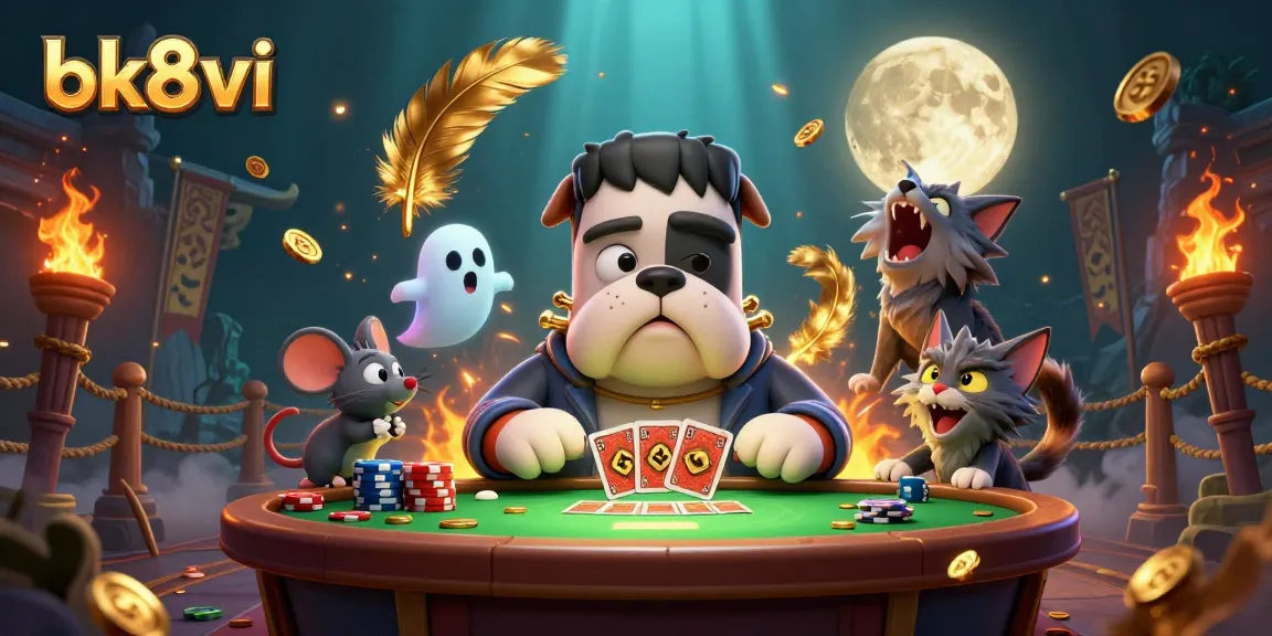Experience exhilarating gambling at bk8vi with an exciting 3D scene featuring a Frankenstein bulldog dealer.