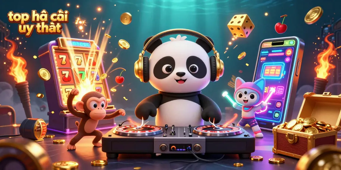 Experience the thrill at top nhà cái uy tín with vibrant 3D characters celebrating casino fun.