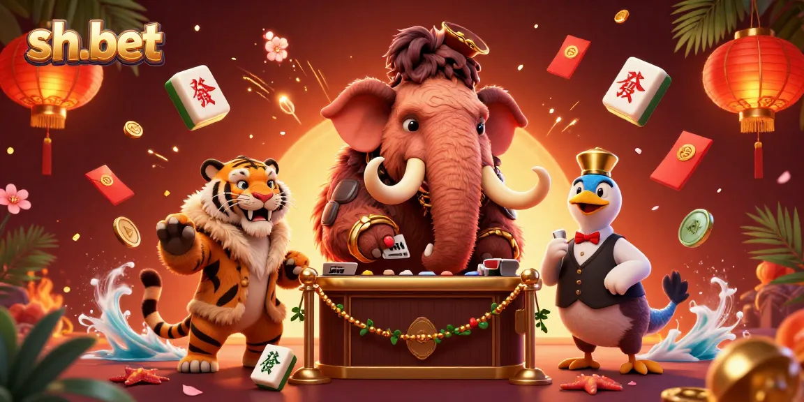 Experience sh-bet at the entrance with 3D characters in a vibrant casino scene filled with slots and excitement.
