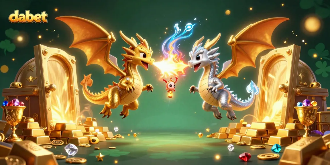 dabet delivers thrilling gaming excitement with twin dragons unleashing fire and ice amid treasures