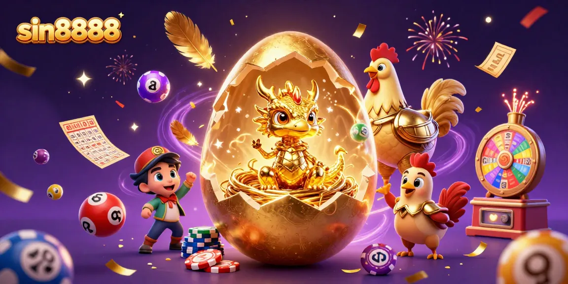 Experience thrilling wins at sin8888 with spinning lottery balls and golden treasures in an engaging casino scene.