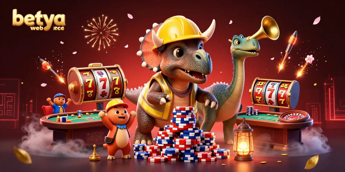 Engage with the excitement of the betya website through an illustrated casino celebration scene.