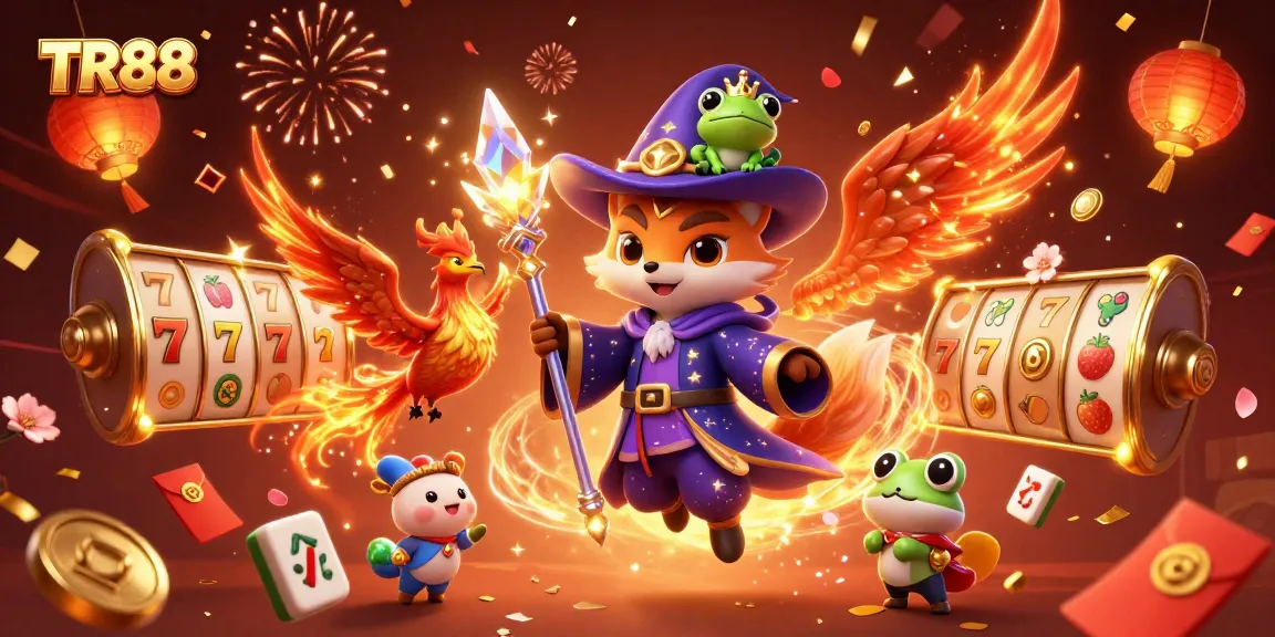 Experience TR88's thrilling slots with mystical characters in a vibrant magical setting.