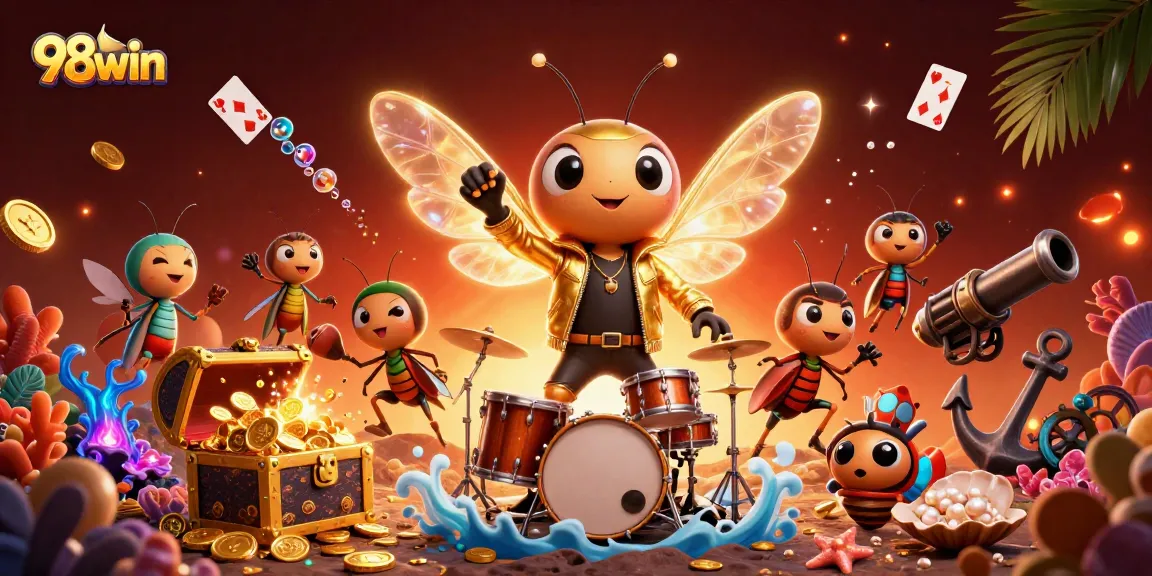Experience the excitement of 98win with vibrant games and dynamic characters in an immersive casino scene.