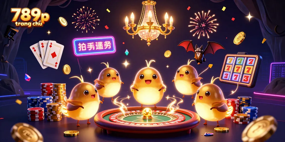 Play exciting games at 789p trang chủ with colorful chips and glowing elements in this vibrant casino scene.