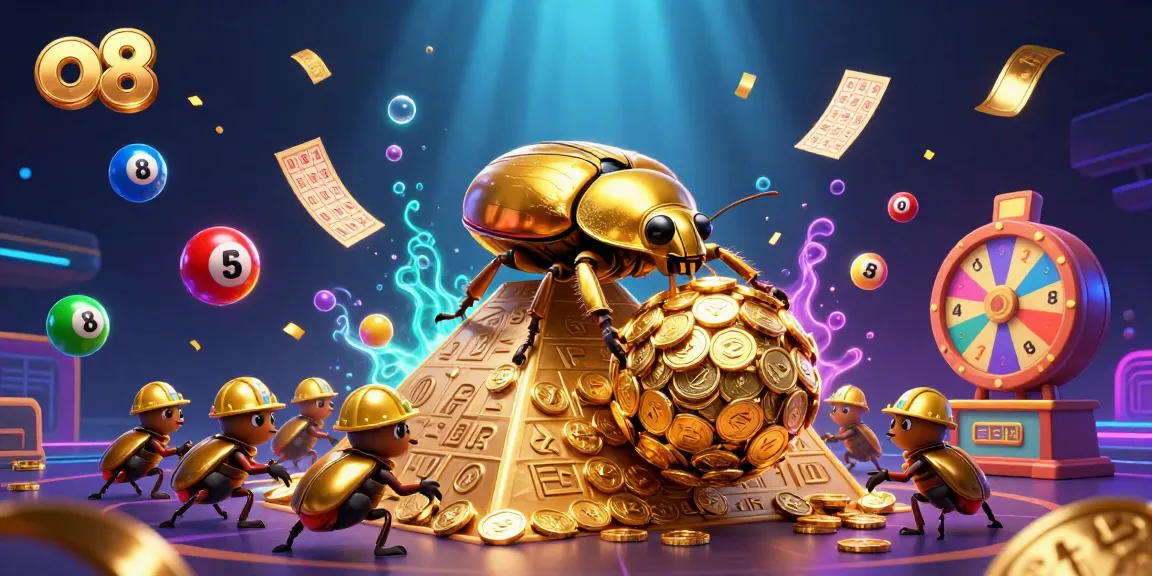 Win big at o8 with this vibrant casino-themed illustration featuring dynamic lottery elements.