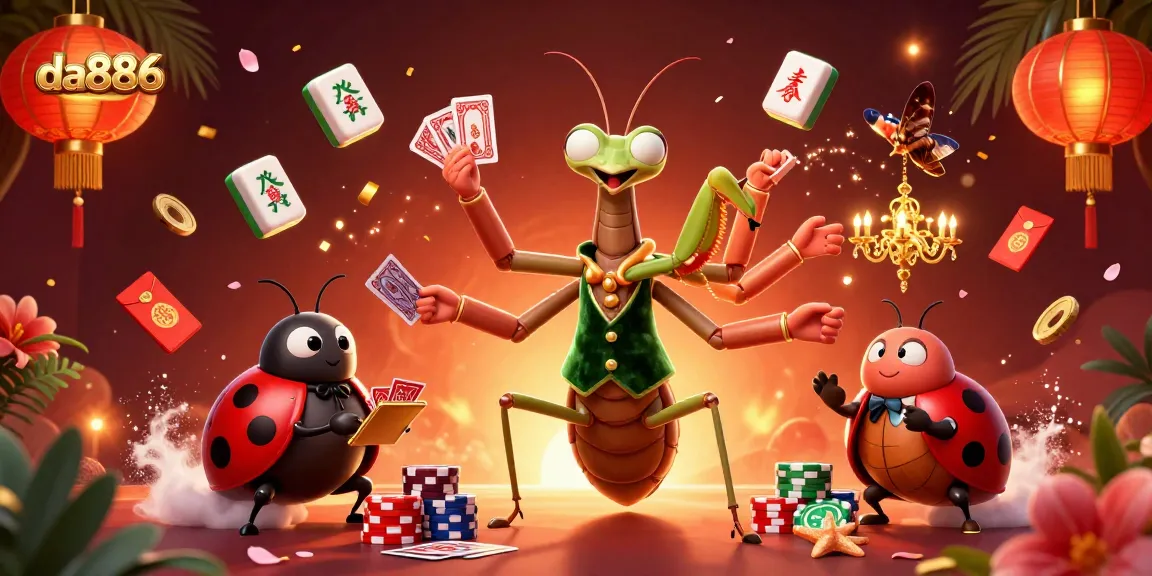 Engage in thrilling gameplay with da886 featuring a vibrant scene of unique casino characters.