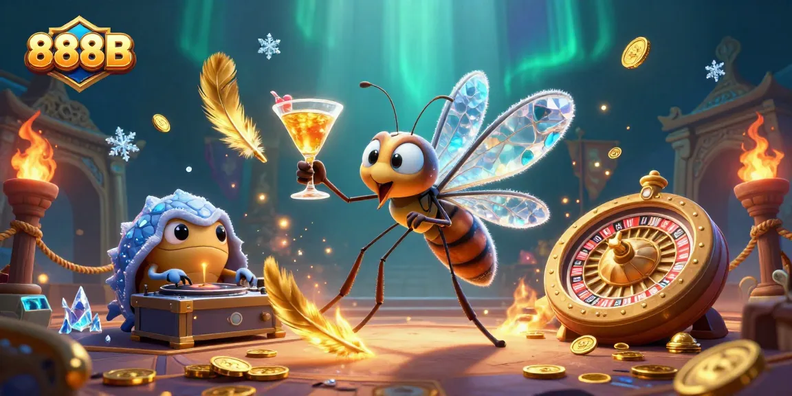 Engage in thrilling gameplay with 888B's vibrant casino scene featuring dynamic characters and exciting elements.