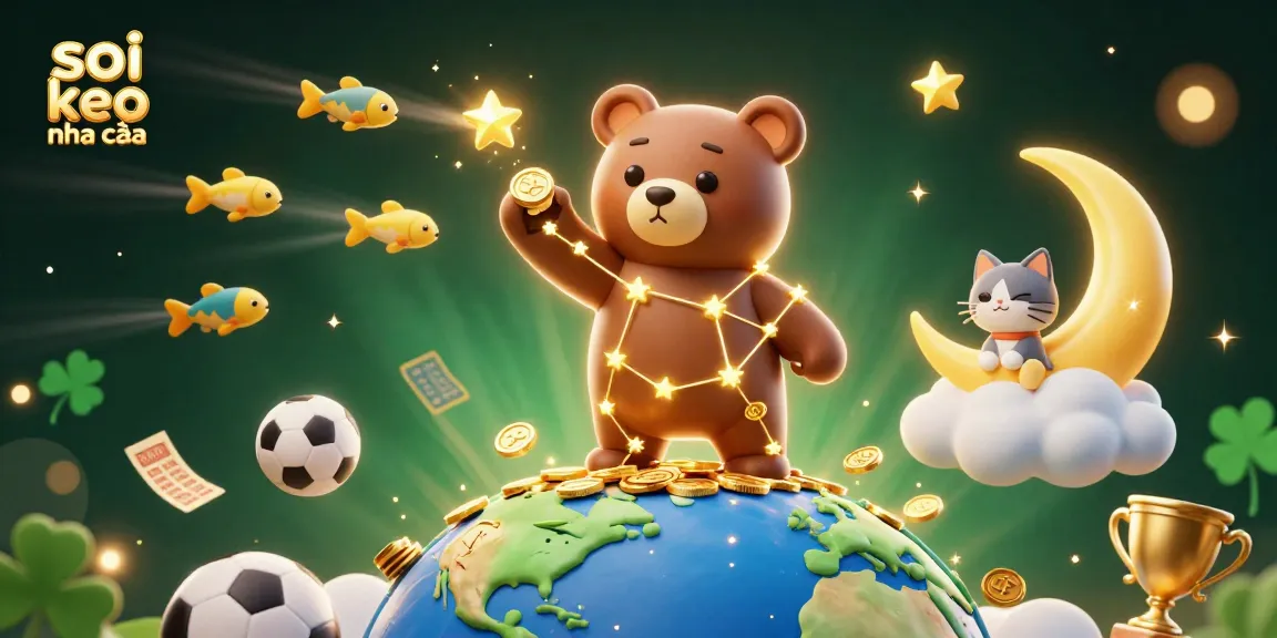 Engage with "soi keo nha cái" as the constellation bear scoops coins for better betting outcomes.