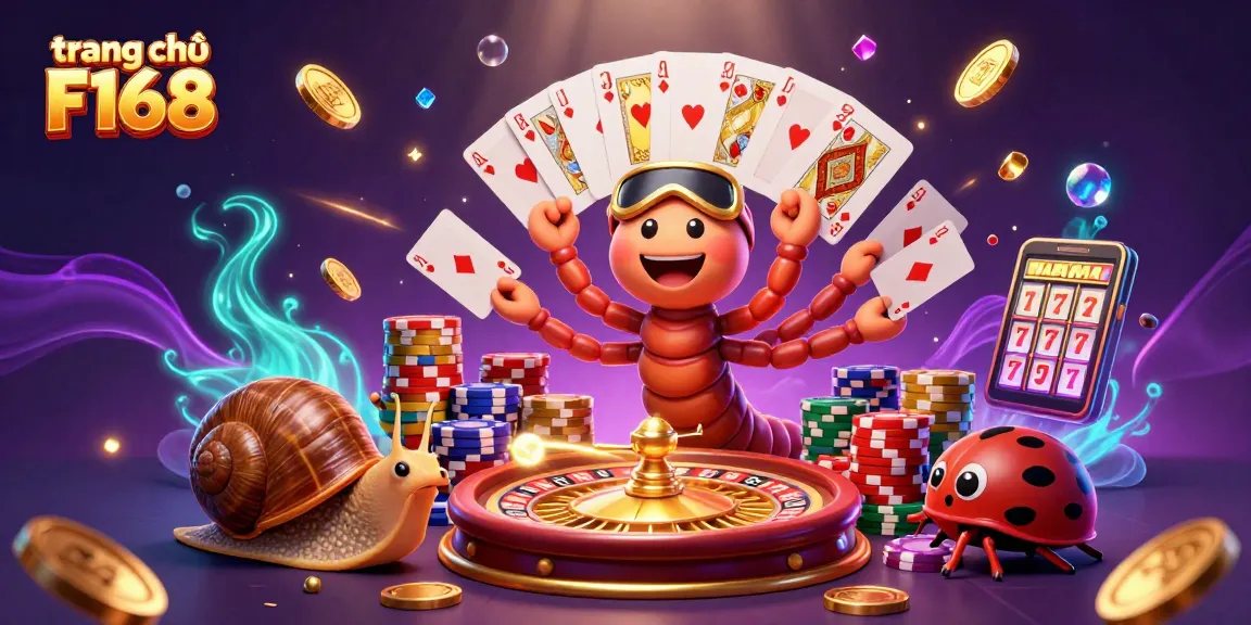Experience thrilling gameplay at trang chủ F168 with vibrant casino characters, cards, and chips.