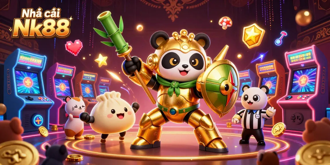 Engage in thrilling gameplay at Nhà cái Nk88 with dynamic casino elements and vibrant arcade visuals.