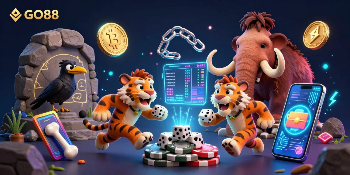 GO88 players engage with unique prehistoric casino elements while enjoying vibrant gaming experiences.