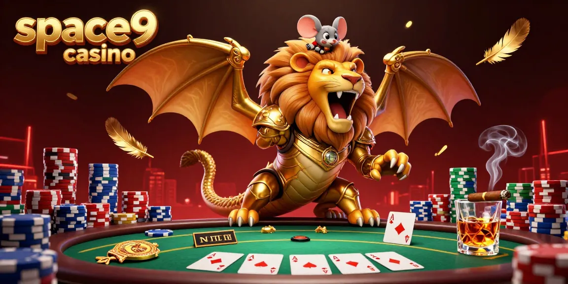 Engage with space9 casino's thrilling poker action amidst vibrant 3D fantasy elements.