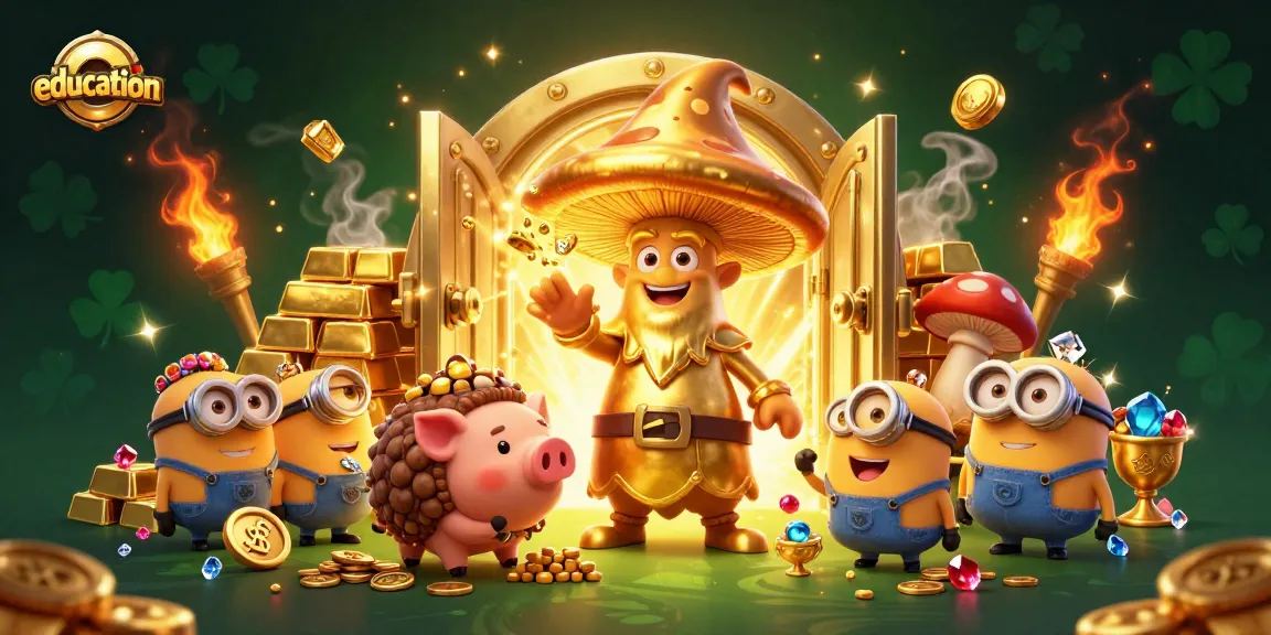 Experience the thrill of educational gaming with dynamic treasure themes in this vibrant casino illustration.