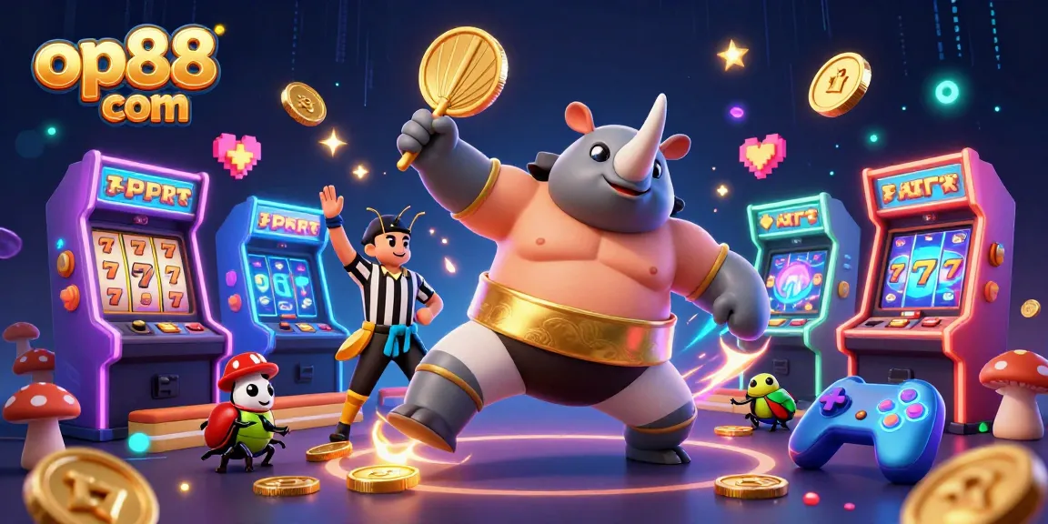Experience excitement with op88 com as a beetle champion wins coins in vibrant casino atmosphere.