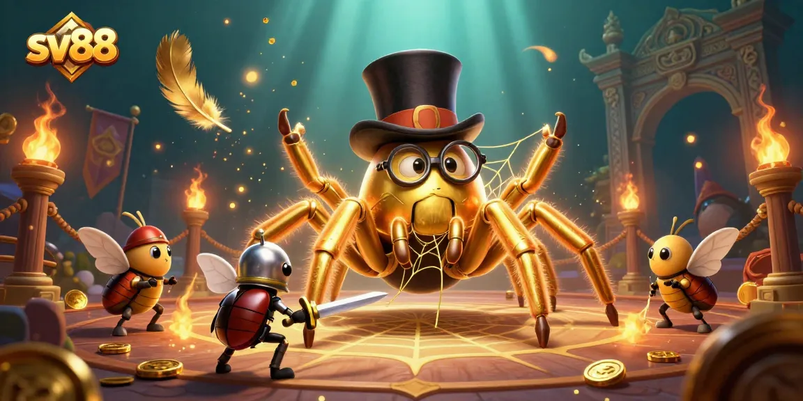 Engage in thrilling action with sv88 as the golden tarantula spins excitement in a dynamic casino arena.