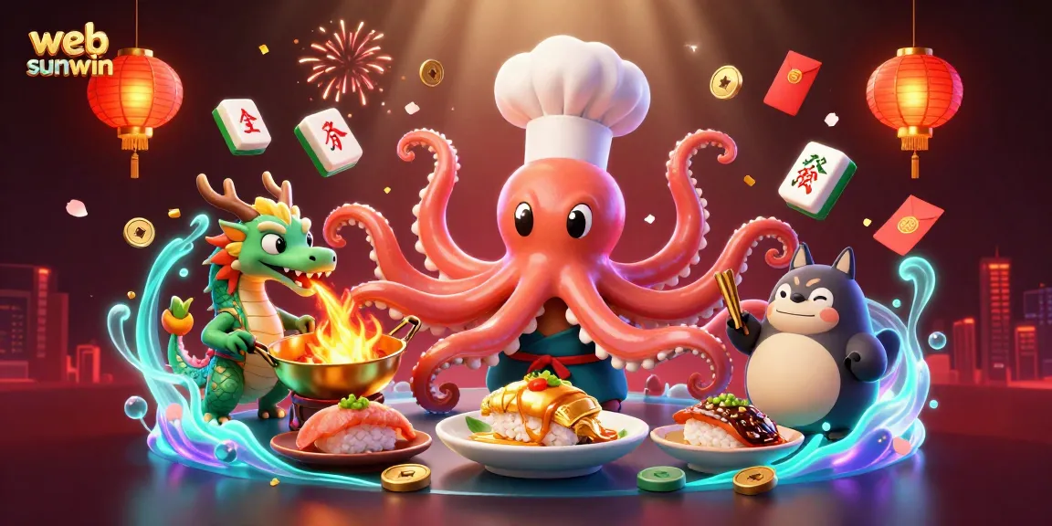 Experience the excitement of web sunwin gaming with an action-packed 3D illustration of characters and casino elements.