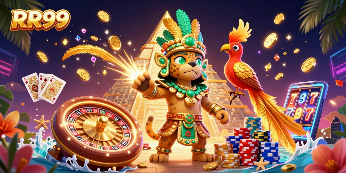 Experience thrilling gaming action at RR99 with vibrant visuals and rich casino elements.